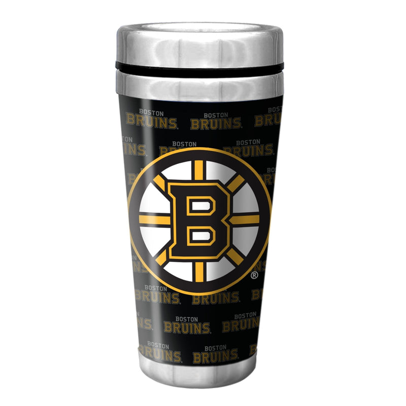 NHL Boston Bruins Hockey Logo Full Wrap Travel Mug, 16-oz H3