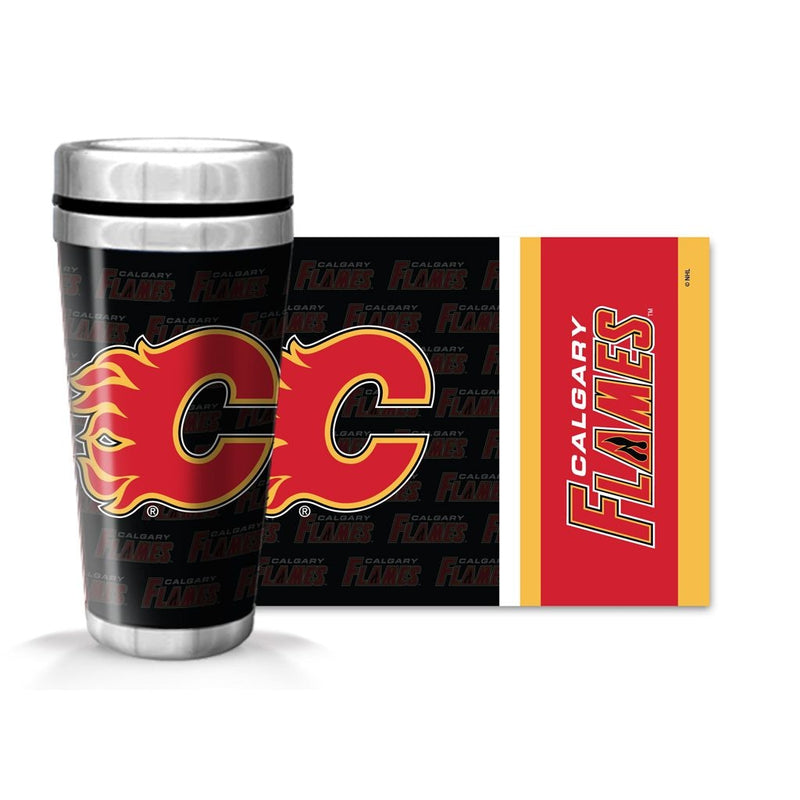 NHL Calgary Flames Full Wrap Wallpaper Travel Mug, 14-oz G1