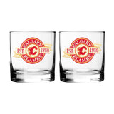 NHL Calgary Flames Hockey Rocks Glass, 2-pk