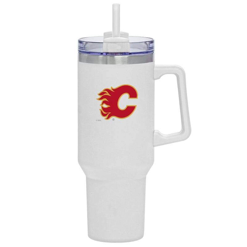 NHL Calgary Flames Travel Mug with Straw and Handle, 40-oz U0