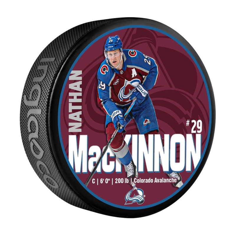 NHL Colorado Avalanche Nathan MacKinnon Hockey Puck, 6-oz M4