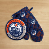NHL Edmonton Oilers Kitchen Oven Mitt Pot Holder Set, 2-pc