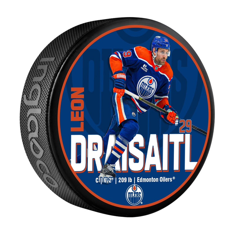 NHL Edmonton Oilers Leon Draisaitl Hockey Puck, 6-oz J6