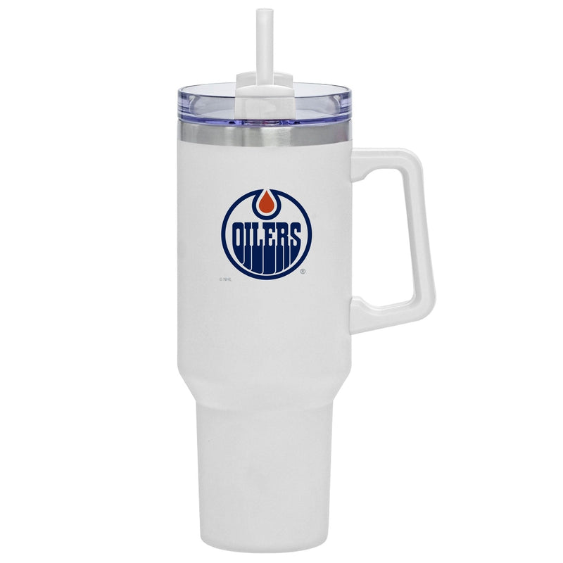 NHL Edmonton Oilers Travel Mug with Straw and Handle, 40-oz Z7