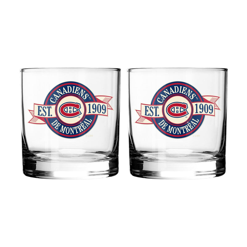 NHL Montreal Canadiens Hockey Rocks Glass, 2-pk I2