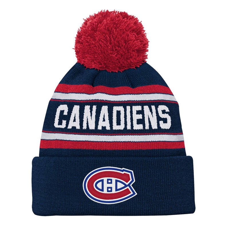 NHL Montreal Canadiens Jacquard Cuffed Knit Pom Toque, Youth M9