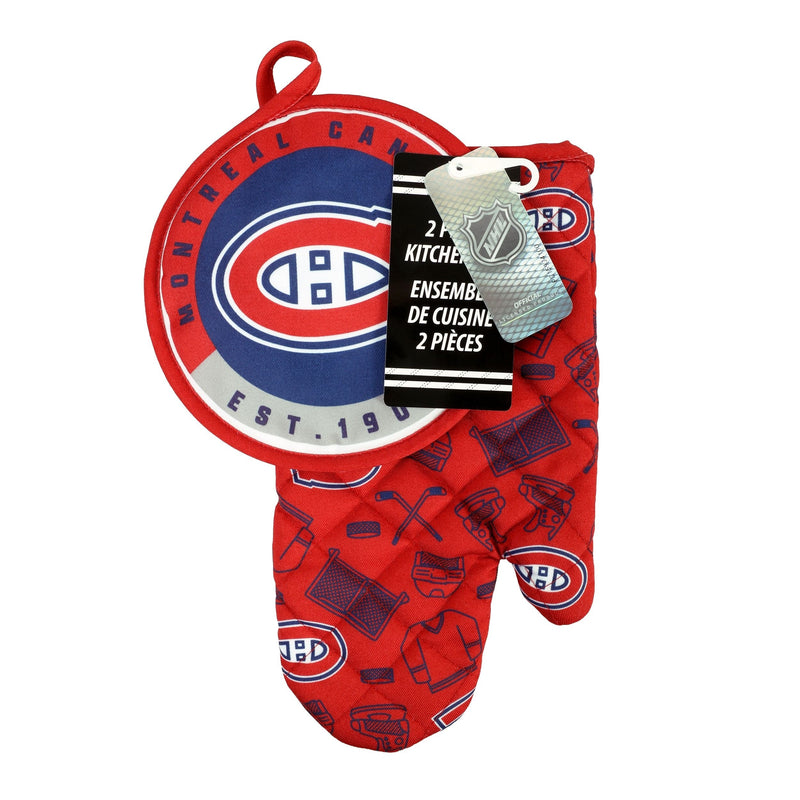 NHL Montreal Canadiens Kitchen Oven Mitt Pot Holder Set, 2-pc R8