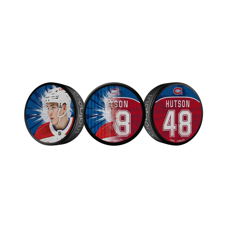 NHL Montreal Canadiens Lane Hutson Dual-Image Lenticular Hockey Puck, 6-oz F9