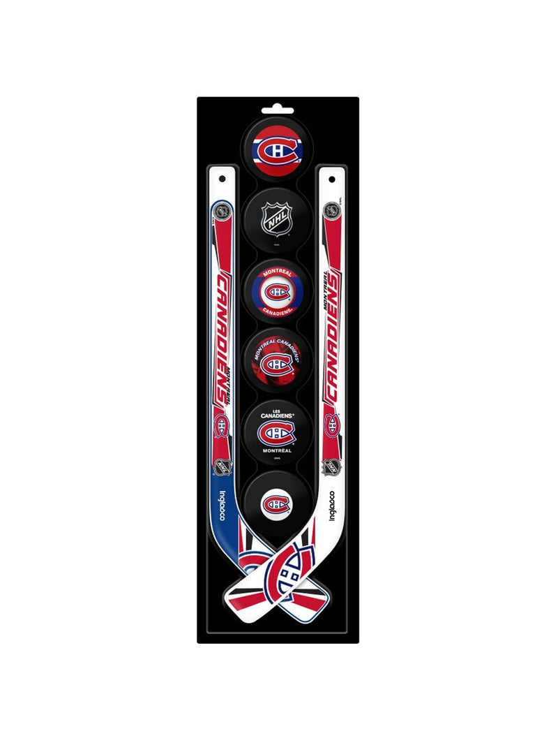 NHL Montreal Canadiens Mini Hockey Pucks & Sticks Set, 8-pcs I9