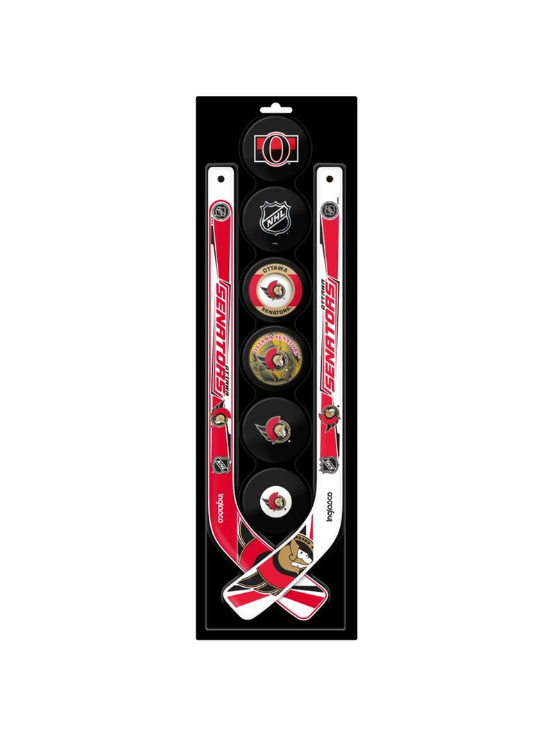 NHL Ottawa Senators Mini Hockey Pucks & Sticks Set, 8-pc S2