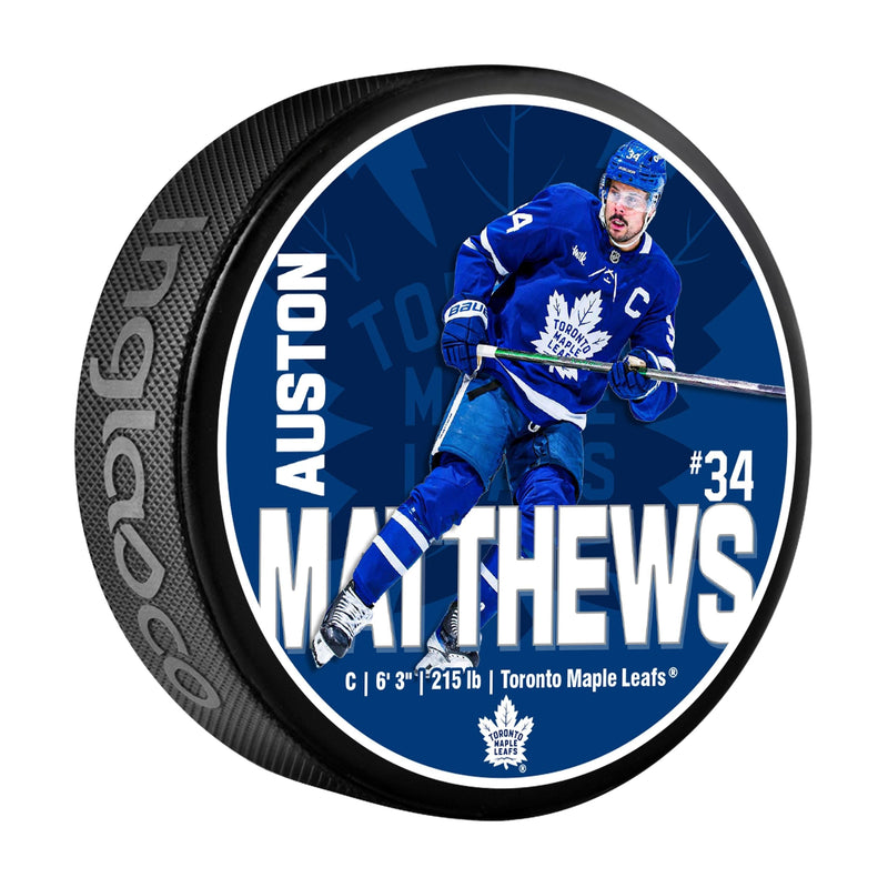 NHL Toronto Maple Leafs Auston Matthews Hockey Puck, 6-oz N0