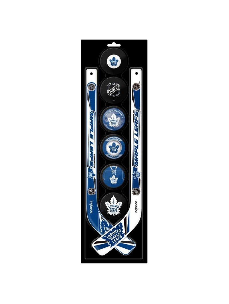 NHL Toronto Maple Leafs Mini Hockey Pucks & Sticks Set, 8-pcs C9