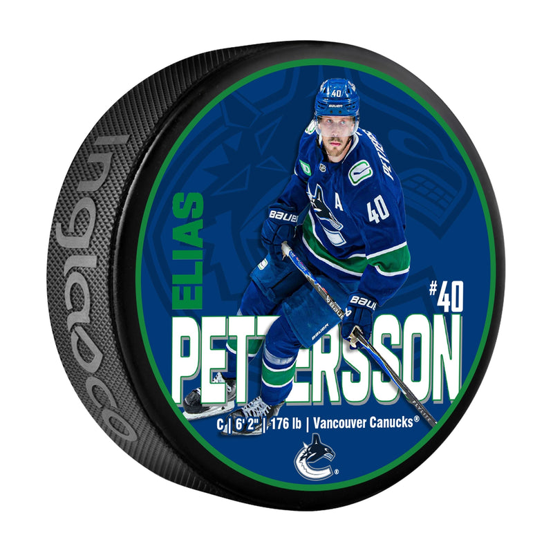 NHL Vancouver Canucks Elias Pettersson Hockey Puck, 6-oz J3