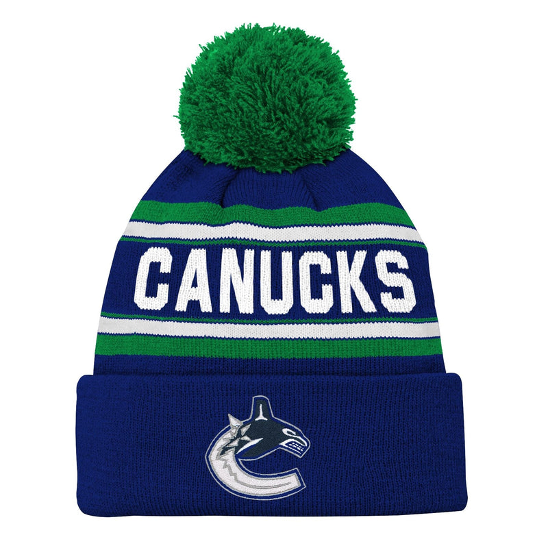 NHL Vancouver Canucks Jacquard Cuffed Knit Pom Toque, Youth C1