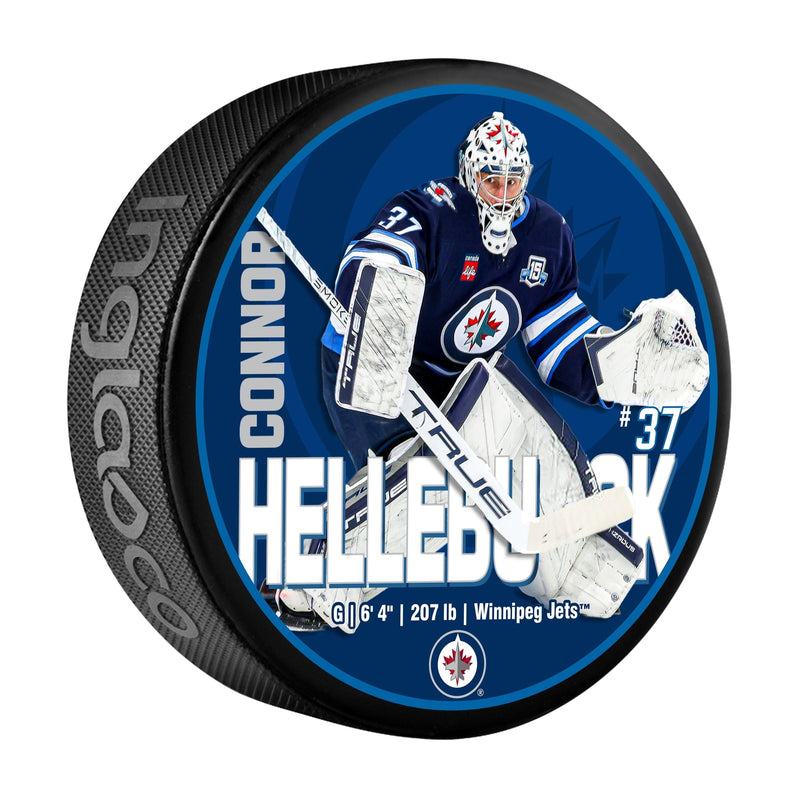 NHL Winnipeg Jets Connor Hellebuyck Hockey Puck, 6-oz I2