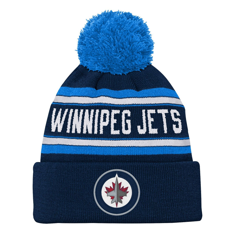 NHL Winnipeg Jets Jacquard Cuffed Knit Pom Toque, Youth R3