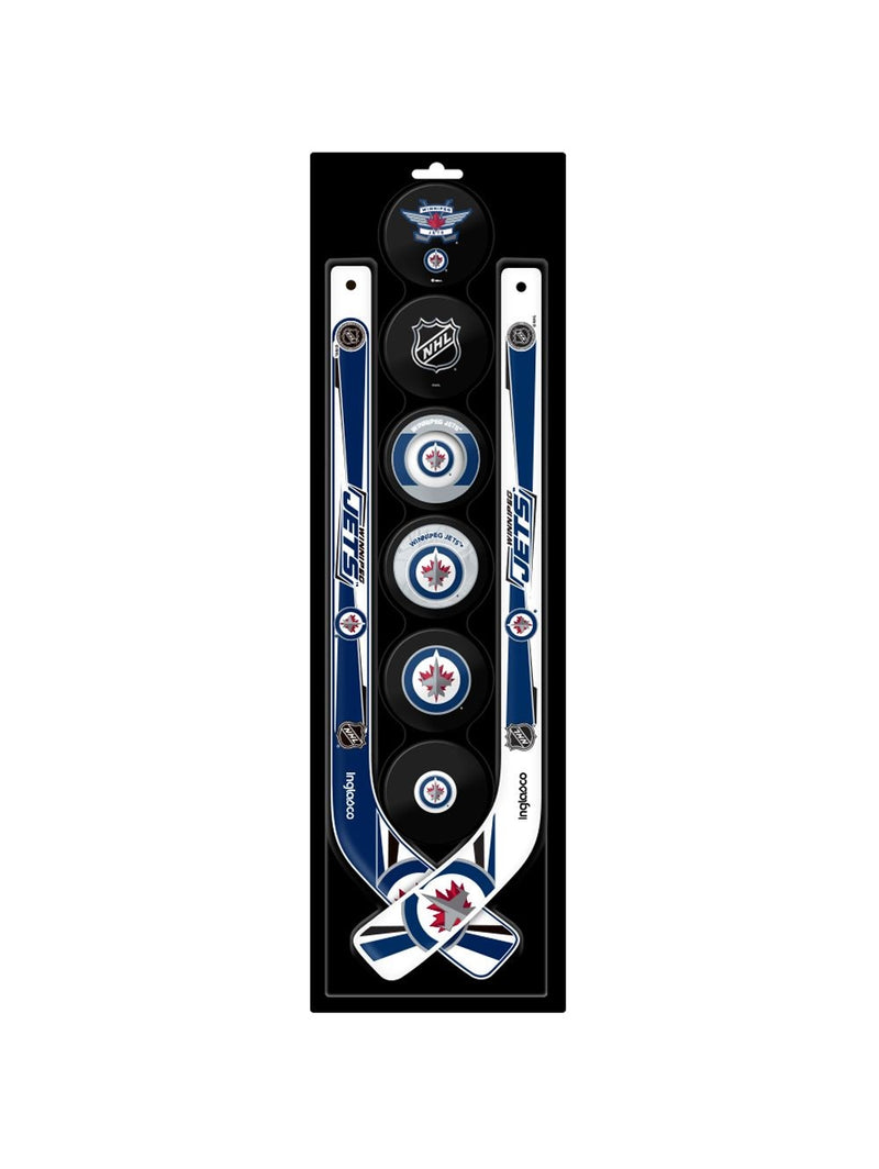 NHL Winnipeg Jets Mini Hockey Pucks & Sticks Set, 8-pc E2