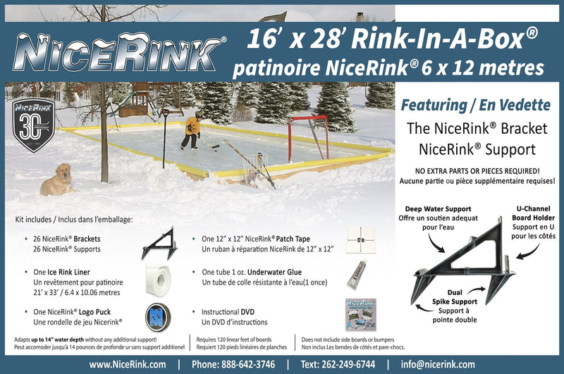 NiceRink Outdoor Ice Rink Kit, 16-ft x 28-ft D0
