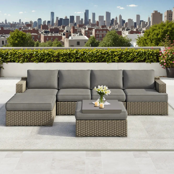 Niko Heritage 6-piece Patio Sectional Conversation Set Z4