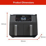 Ninja Foodi 2-Basket Air Fryer with 6 Cooking Functions, 8 Qt