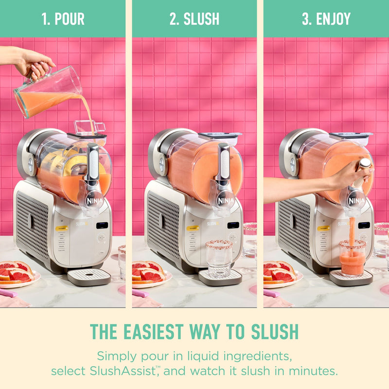 Ninja Slushi XL Slushie Machine with SlushAssist Technology, Crema, FS601CBR I2