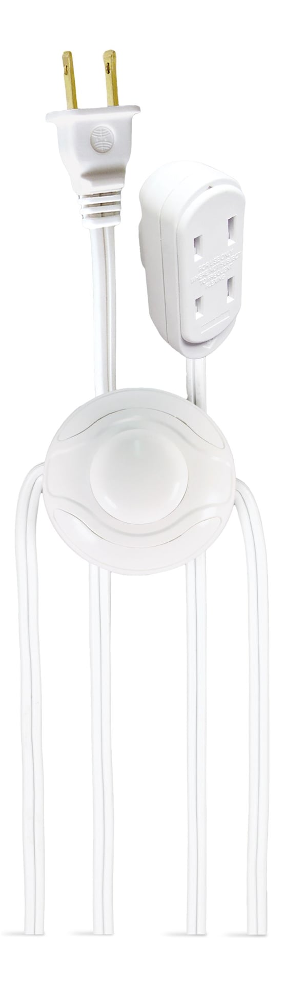 NOMA 14-ft 7-in 16/2 Indoor Extension Cord, ON/OFF Foot Switch, White J8