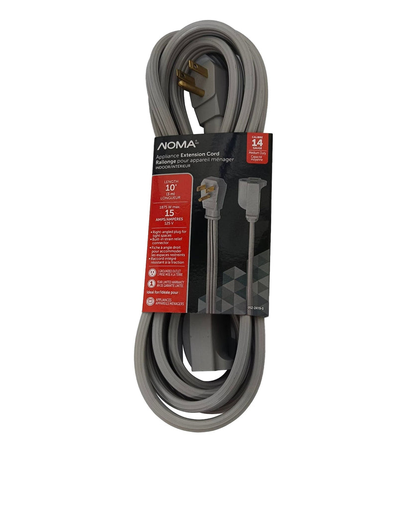 NOMA 14/3 15 Amp Appliance Extension Cord, Grey S8