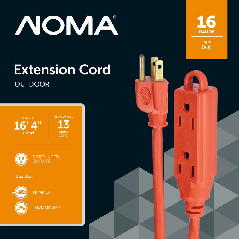 NOMA 16-ft 5-in 16/3 Outdoor Extension Cord with 3 Grounded Outlets V0
