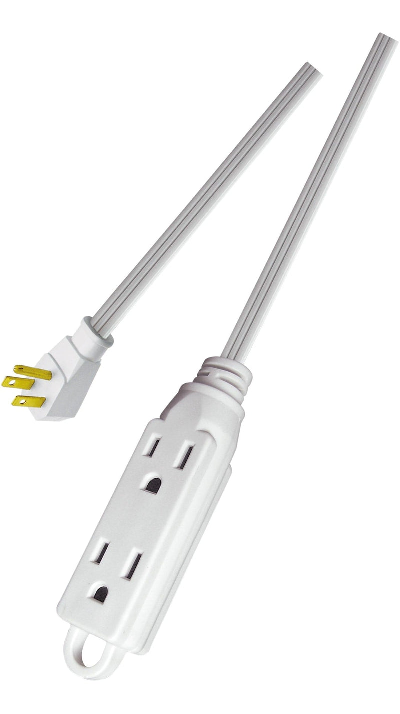 NOMA 16/3 All-Purpose Extension Cord, Light-Duty, 3 Grounded Outlets, White B1