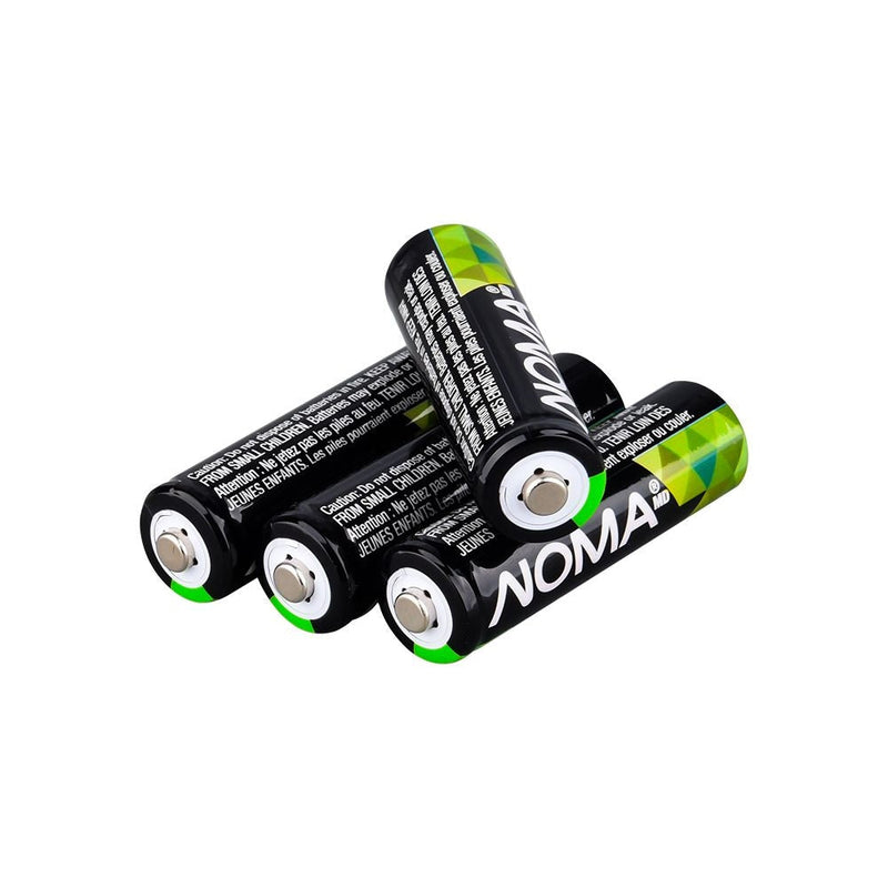 NOMA 300mAh Outdoor Solar Batteries – AA Ni-MH Rechargeable (4-Pack, 1.2V) E5