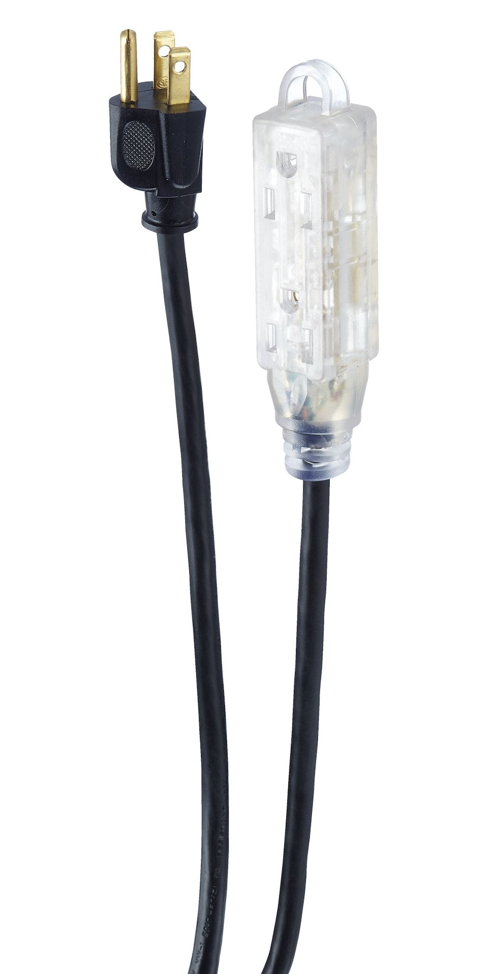 NOMA 32-ft 10-in 14/3 Outdoor Extension Cord with 3 Grounded Outlets and Lighted End, Black