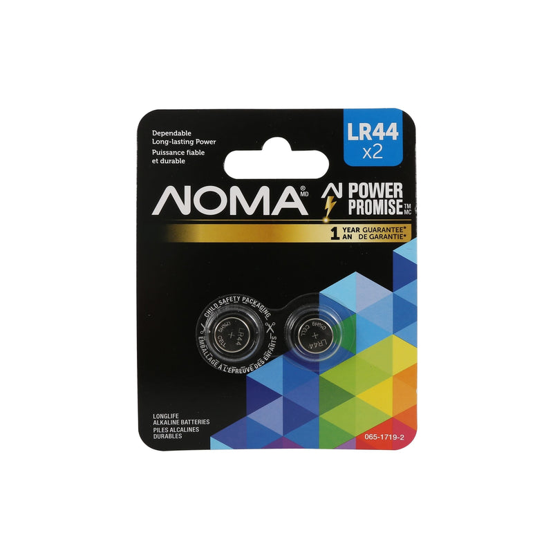 NOMA 357 LR44 AG13 303 A76 1.5V / 1.5 Volt Alkaline Button Coin Cell Batteries, 2-pk G0