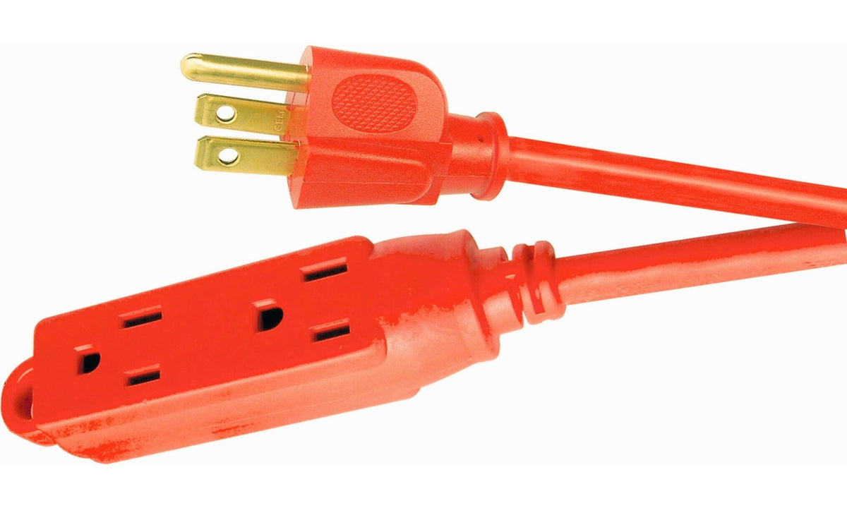 NOMA 50-ft 16/3 Outdoor Extension Cord with 3 Grounded Outlets & Banana End, Orange
