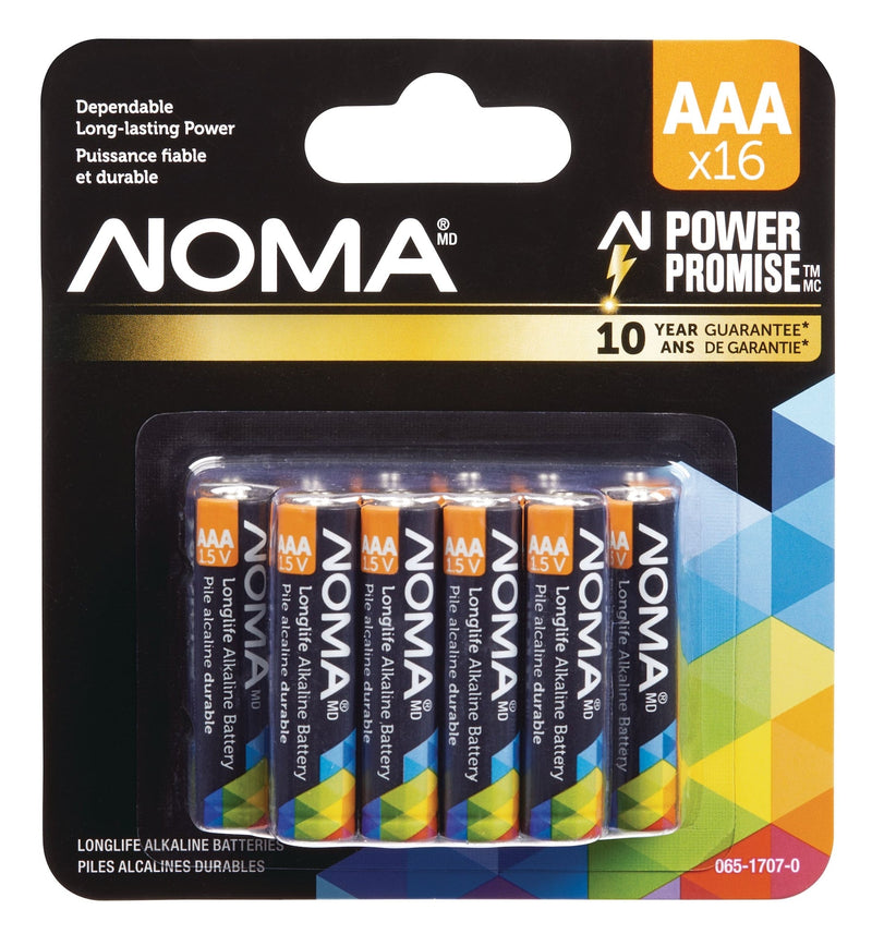 NOMA AAA Alkaline Batteries, Long Lasting, All Purpose, 16-pk D5