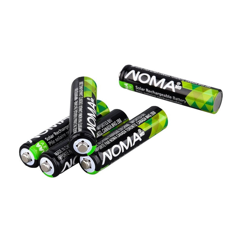 NOMA AAA Ni-MH 300mAh Rechargeable Batteries for Solar Lights, 1.2V, 4-pk J4