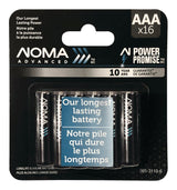 NOMA Advanced 16-pk AAA Alkaline Batteries, Long Lasting, All Purpose