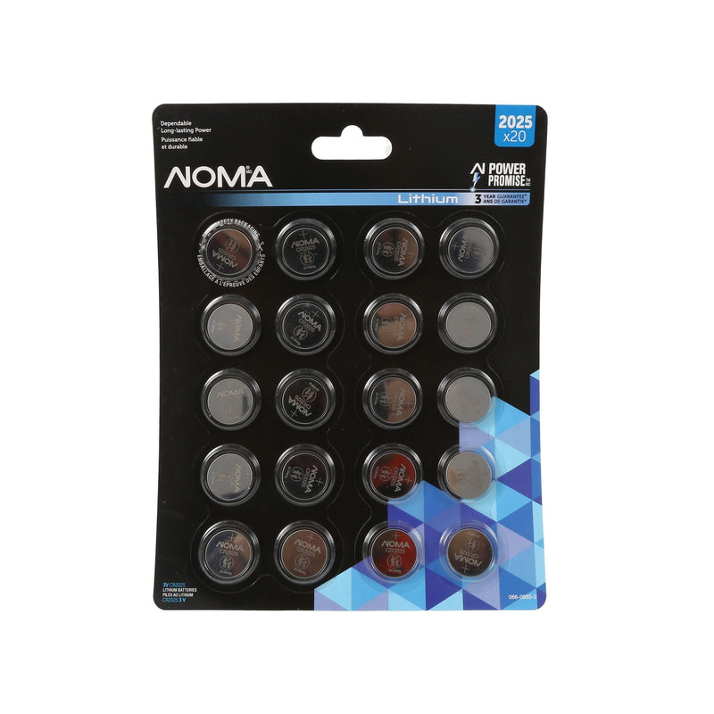 NOMA CR2025 Button Cell Batteries, 20-pk W8