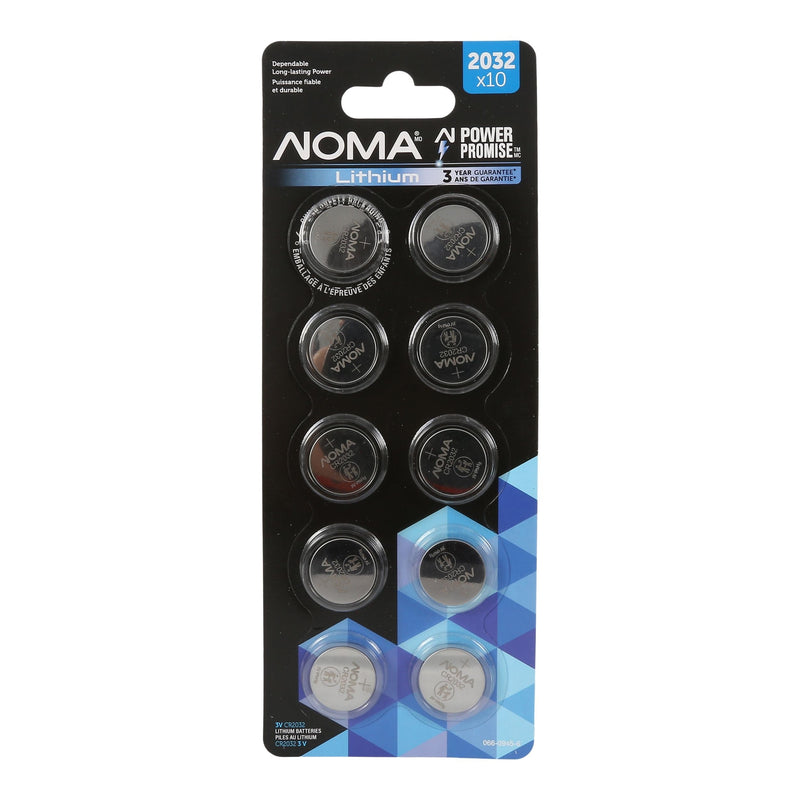 NOMA CR2032 Button Cell Batteries, 10-pk X6