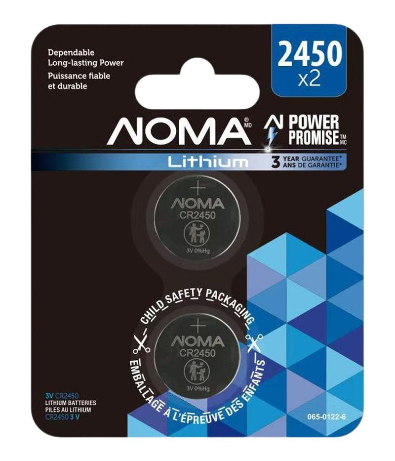 Noma CR2450 Lithium Battery, Long-Lasting Power, 2-pc T6