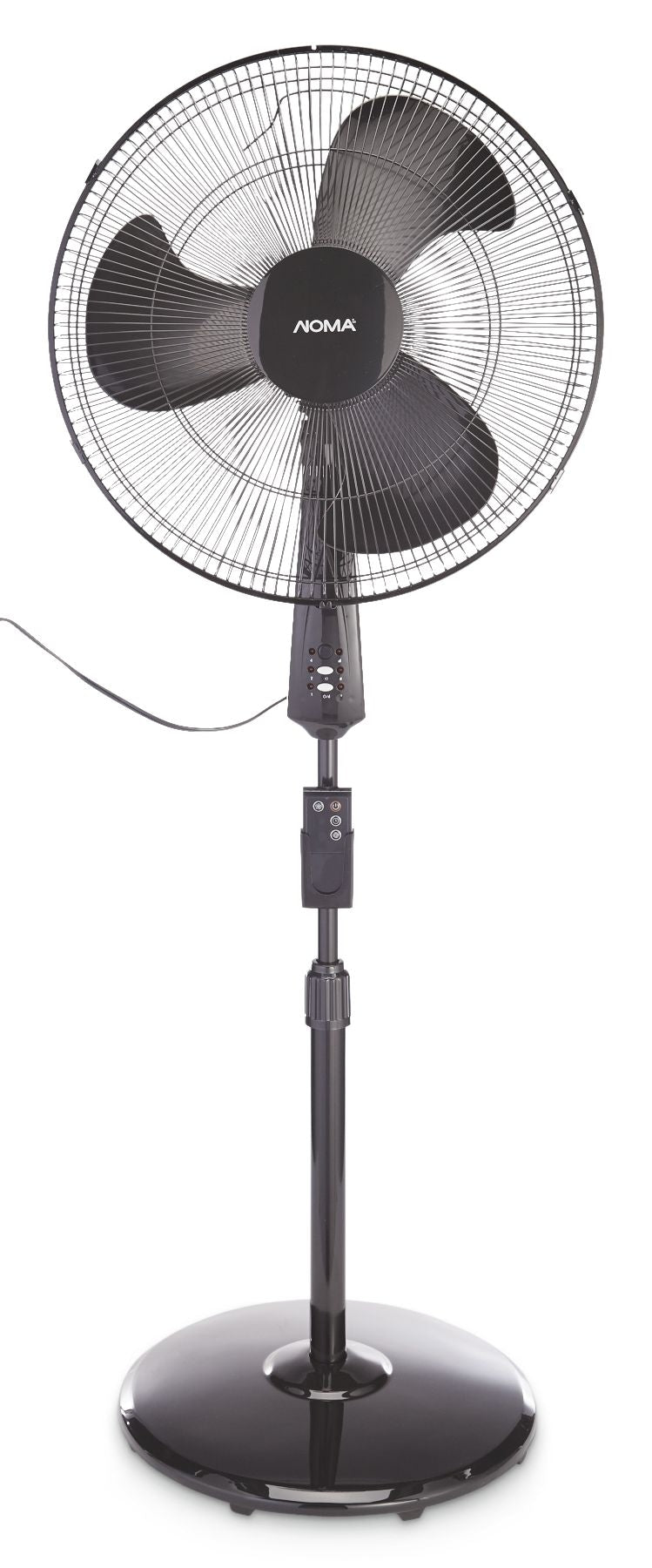 NOMA Oscillating Pedestal/Stand Fan with Remote Control, 3-Speed, Black, 18-in Q3