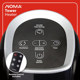 NOMA Oscillating Tower Ceramic Heater withRemote Control & Thermostat, 1500W, Black, 30-in