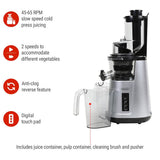 Omega Wide Mouth Cold Press Slow Juicer with Anti-Clog
