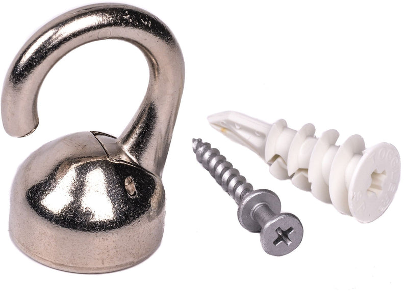 OOK Elephant Ceiling Hook, 360 Swivels, Tool-Free, 100-lb Capacity, Nickel-Finish, 1-pk U4