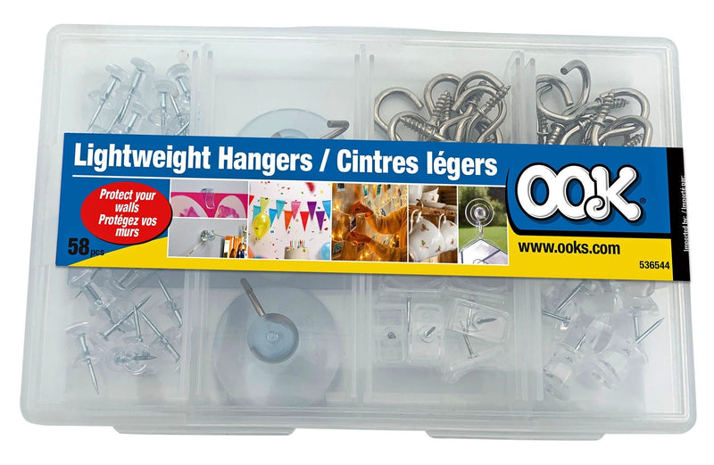 OOK Lightweight Wall Hanger Assorted Kit, 58-pk N9