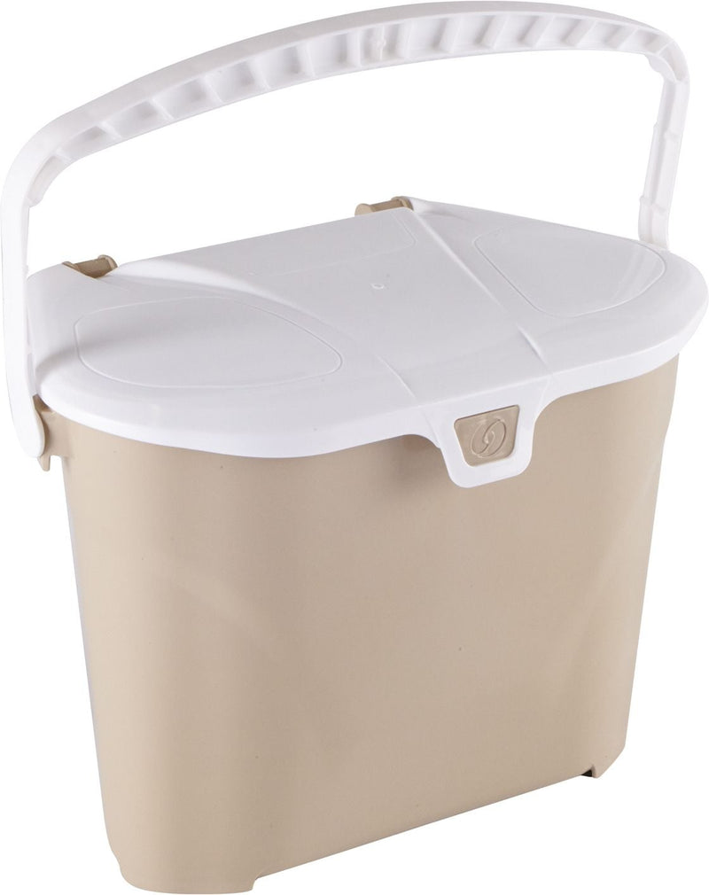 Orbis Plastic Compost Bin with Handle, White/Beige, 7-L B6