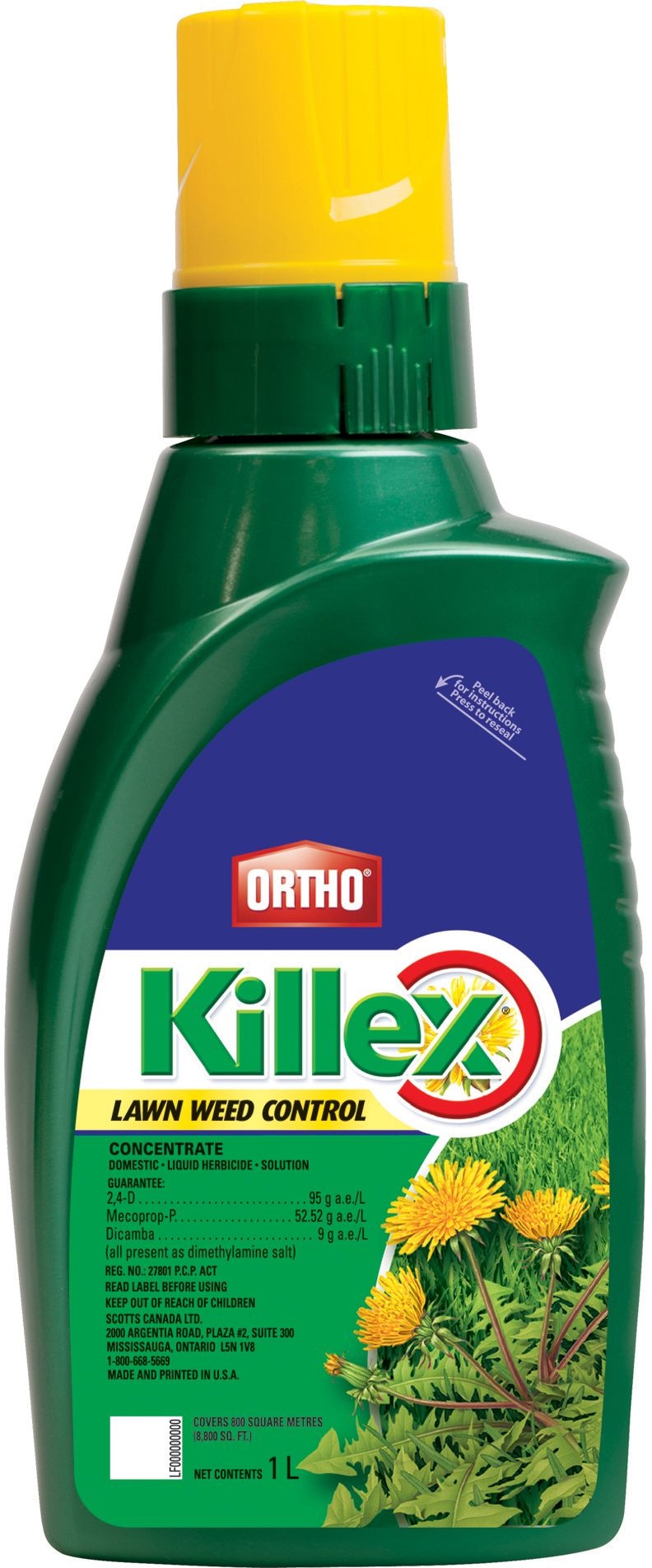 Ortho Killex Liquid Lawn Weed Killer Concentrate, Herbicide, 1-L A2