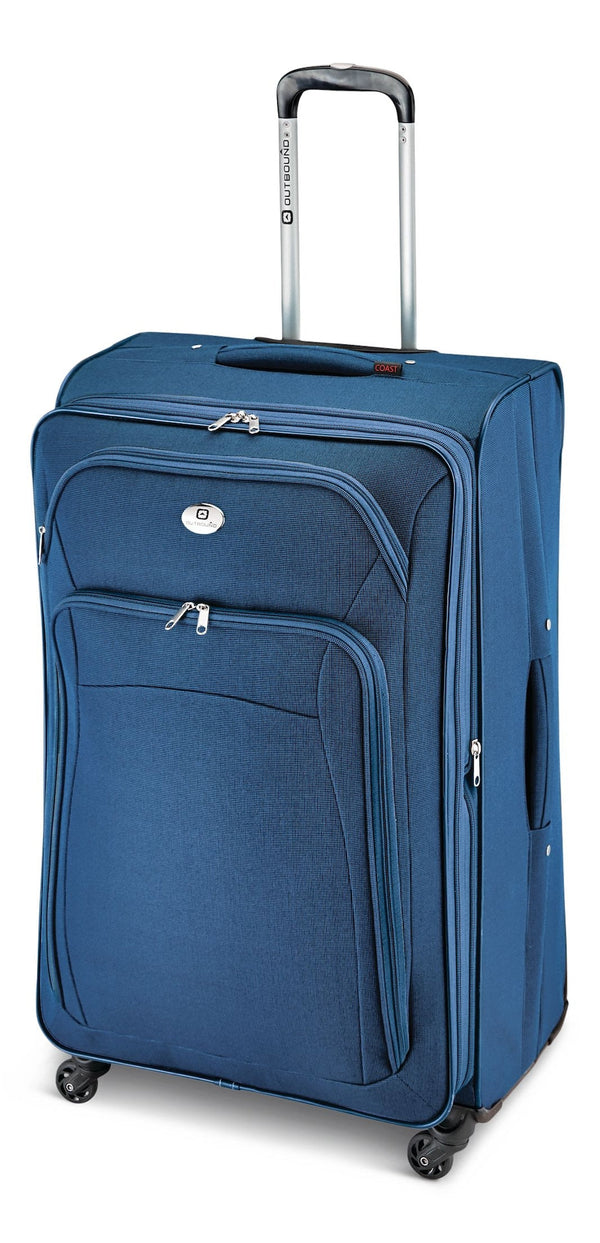 Outbound Coast Expandable Softside Spinner Wheel Travel 28-in Suitcase, Wet Pocket, Blue X1