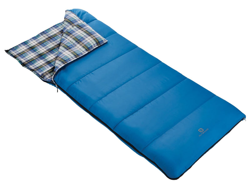 Outbound Comfort 5°C Insulated Cotton Lined Mild Weather Sleeping Bag with Compression Sack, Blue H7