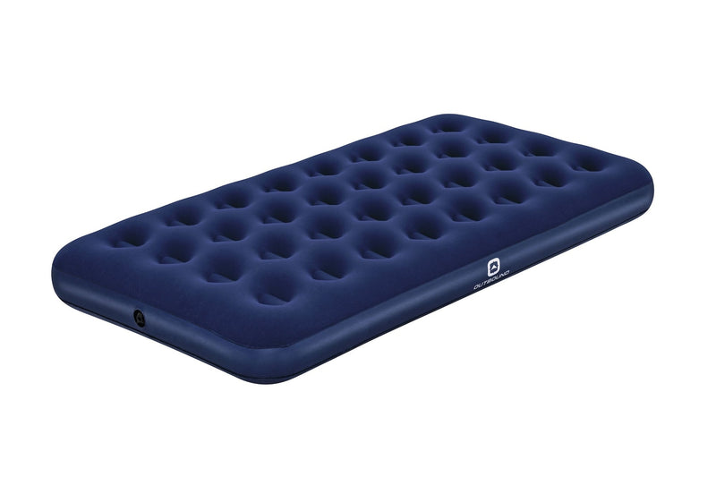 Outbound Flocked Top Twin Single-High Inflatable Air Mattress/Airbed with Repair Kit, Blue C0