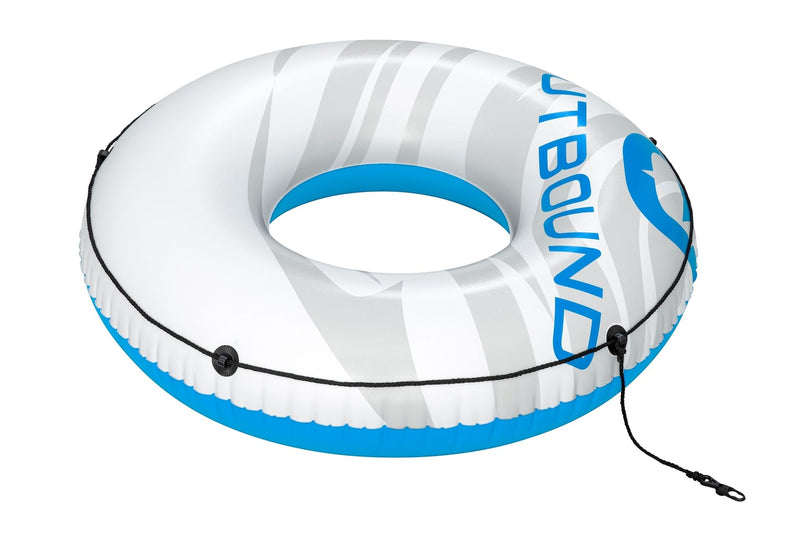 Outbound Inflatable Floating River/Lake Connectable 1-Person Tube/Ring, White/Blue, 47-in B6
